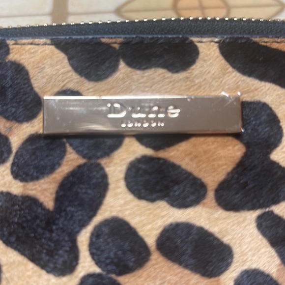 DUNE LONDON LEOPARD Print Wallet Clutch Genuine Calf Hair Leather - Picture 4 of 6